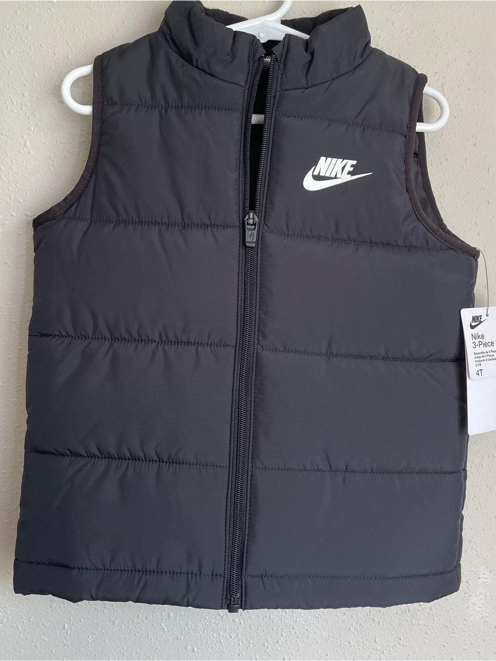 Toddler Nike Black Vest with White Swoosh Tag